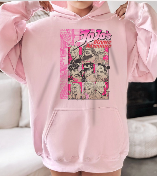 JoJo’s Bizarre Adventure Hoodie – 100% Cotton Anime Hoodie Featuring Iconic Joestar & Stand Designs – Stylish Otaku Sweatshirt