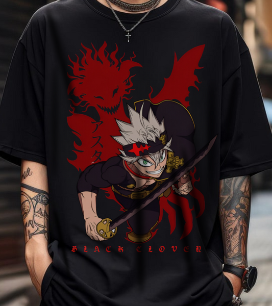 Asta Black Clover T-Shirt – 100% Cotton Anime Tee for Magic Knight Fans