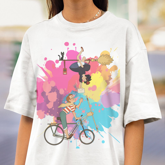 Kiki's Delivery Service Art T-Shirt 100% Cotton Studio Ghibli Tee