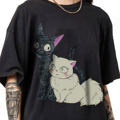 Jiji Cat Lover Shirt – Ghibli Anime Cotton Tee for Cat Fans